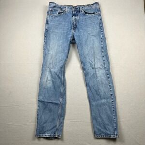 Levi's 505 Men 34x32 Blue Medium Wash Regular Fit Straight Leg Denim Jeans Dad